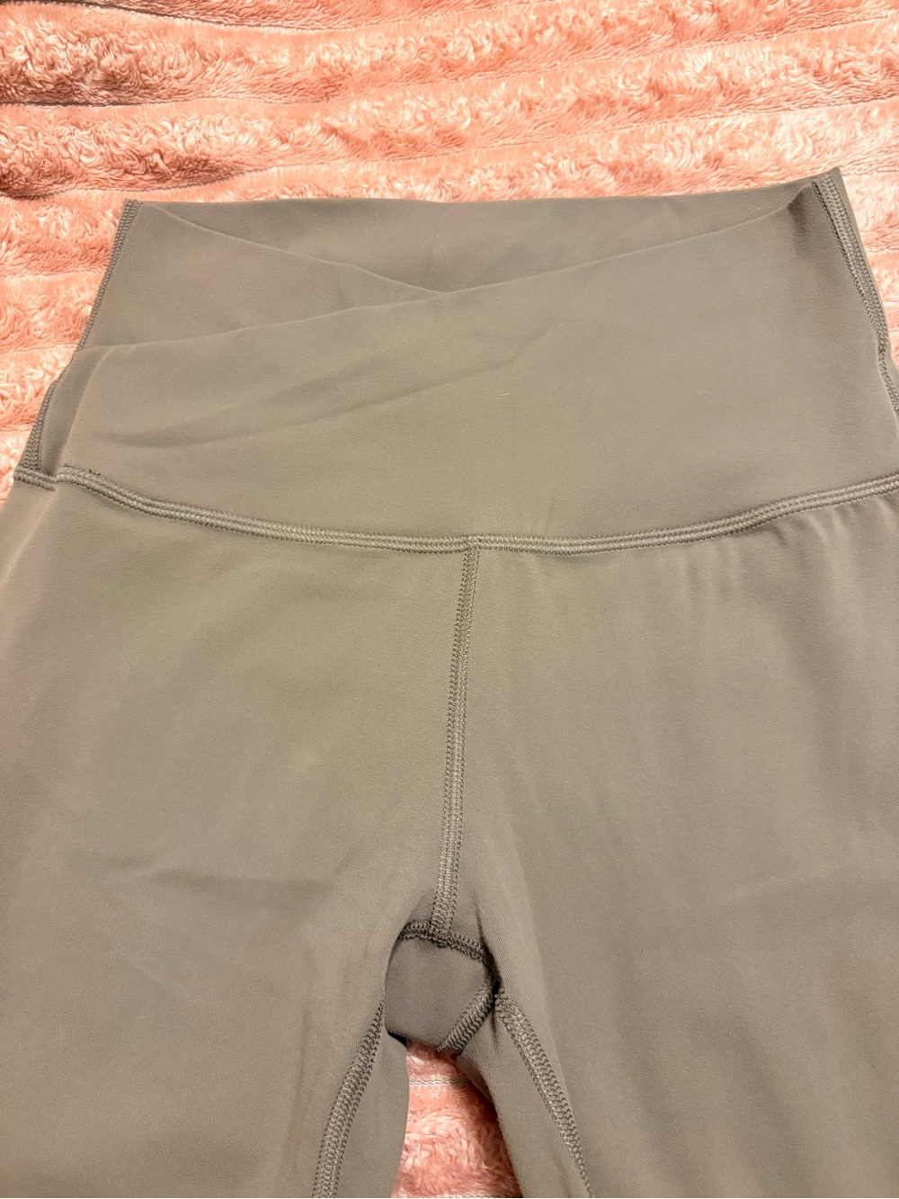 High-Waist Women's Athletic Shorts in Olive Gray